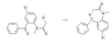 Acetamide,N-(2-benzoyl-4-chlorophenyl)-2-chloro-N-methyl- can be used to produce 7-chloro-1-methyl-5-phenyl-1,3-dihydro-benzo[e][1,4]diazepin-2-one when it is heated